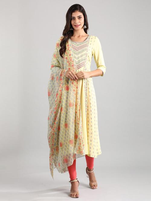 floral kurta legging set with dupatta - 18569383 - Very Small Image - 1
