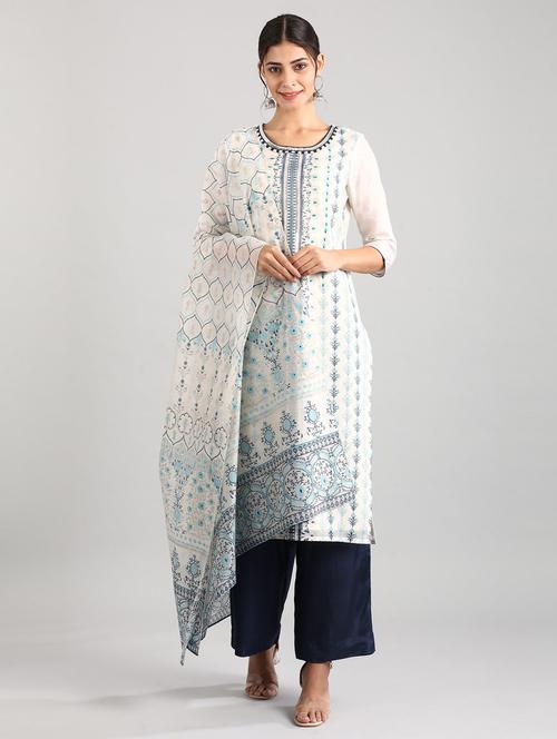floral kurta palazzo set with dupatta - 18569386 - Very Small Image - 1