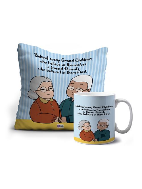 quote for grand parents printed mug cushion combo | grandparents gifts for grandparent birthday/anniversary/grandparents day - 18571062 - Very Small Image - 1