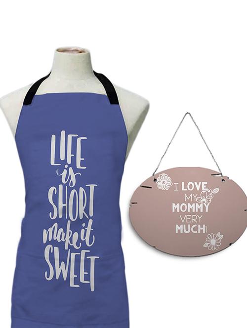 i love my mommy very much printed canvas cotton kitchen apron for women/men & wall hanging décor - 18571102 - Very Small Image - 1