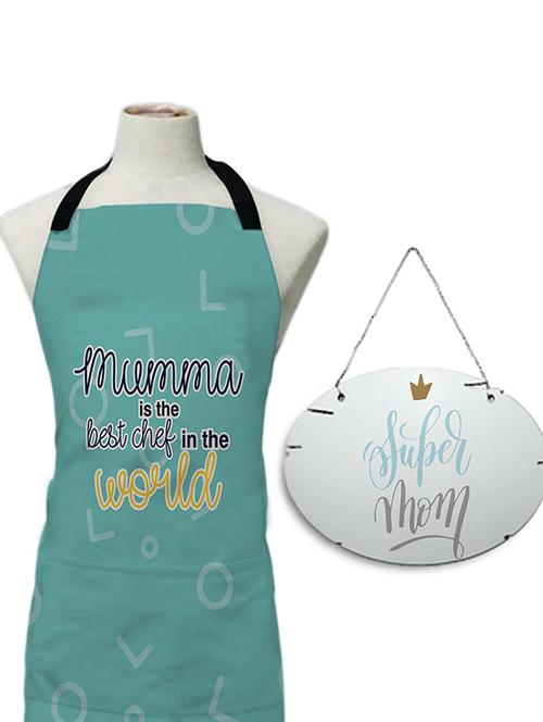 mumma is the best chef printed canvas cotton kitchen apron for women/men & wall hanging décor - 18571106 - Very Small Image - 1