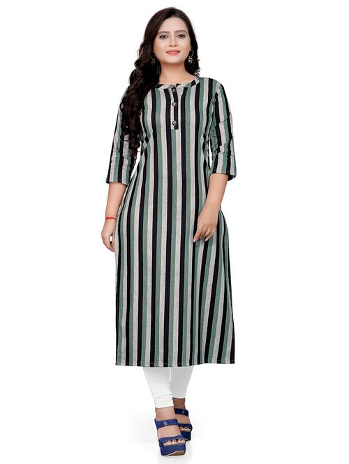 green striped straight kurta - 18574288 - Very Small Image - 1