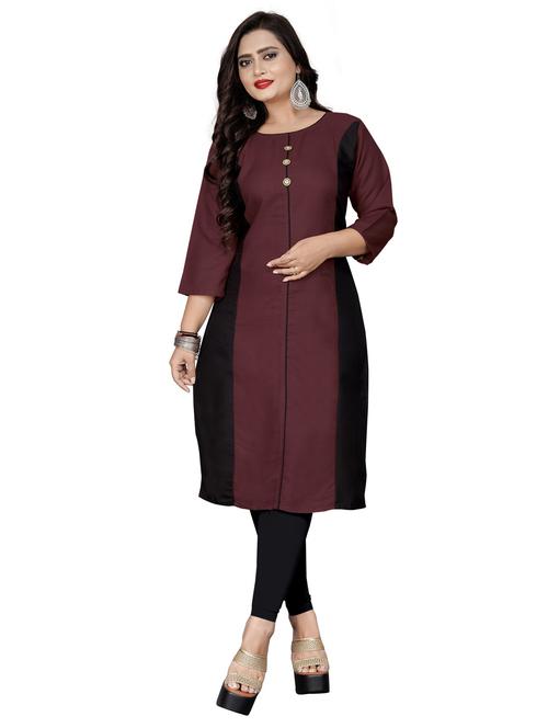 color block straight kurta - 18574351 - Very Small Image - 1