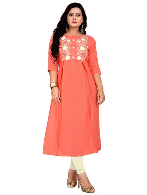 yoke embroidered straight kurta - 18574358 - Very Small Image - 1