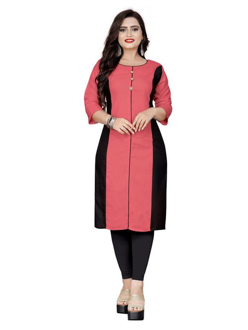 color block straight kurta - 18574360 - Very Small Image - 1