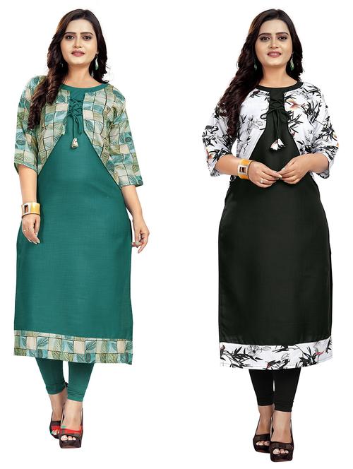pack of 2 printed straight kurta - 18574459 - Very Small Image - 1