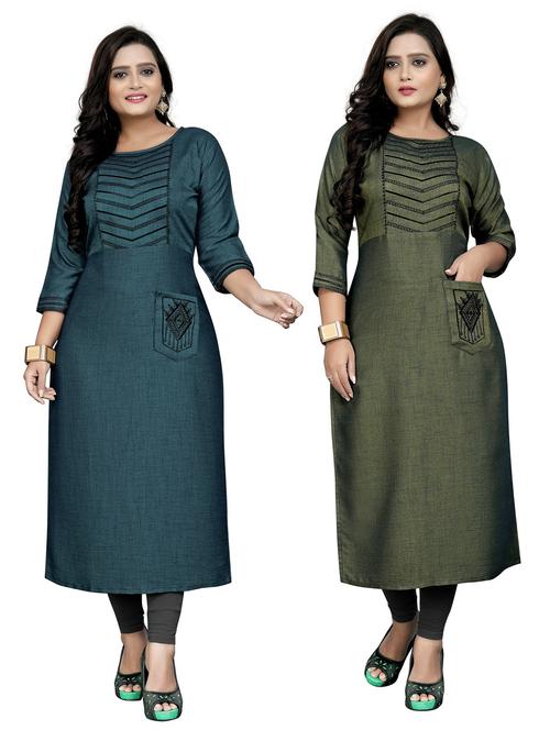 pack of 2 embroidered kurta - 18574473 - Very Small Image - 1