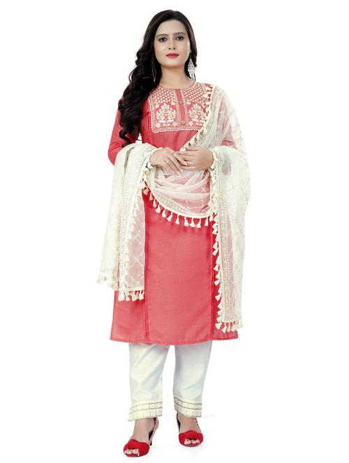 yoke embroidered straight kurta - 18574498 - Very Small Image - 1