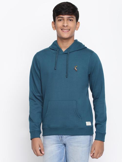 hooded neck solid sweatshirt - 18574955 - Very Small Image - 1