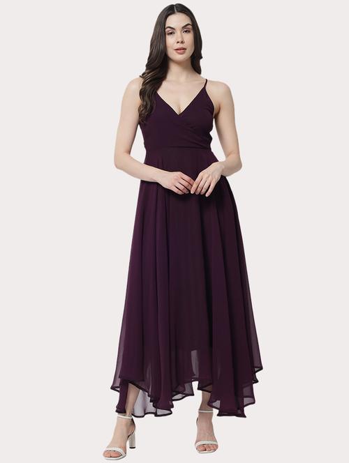cami neck solid fit & flare dress - 18575086 - Very Small Image - 1