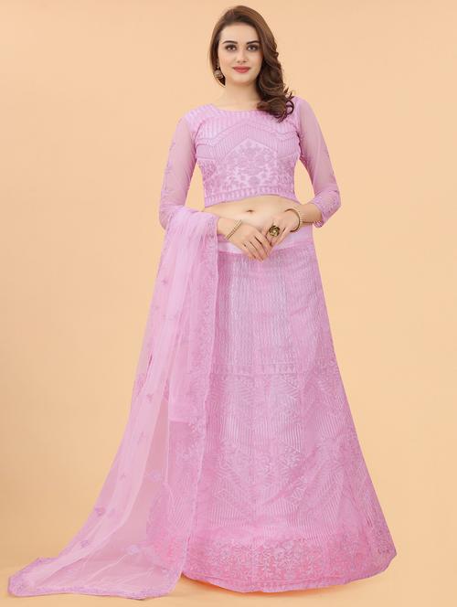 embroidered semi-stitched lehenga choli with dupatta - 18575105 - Very Small Image - 1