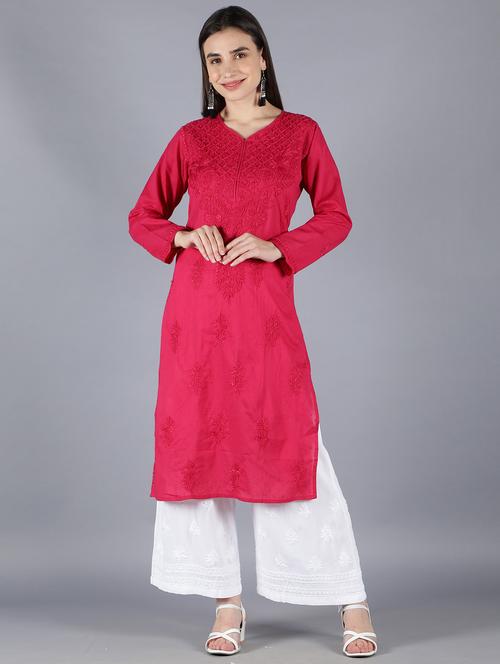 chikankari kurta palazzo set - 18575325 - Very Small Image - 1
