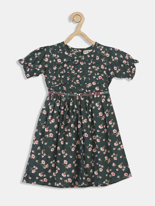girls printed round neck frock - 18575547 - Very Small Image - 1