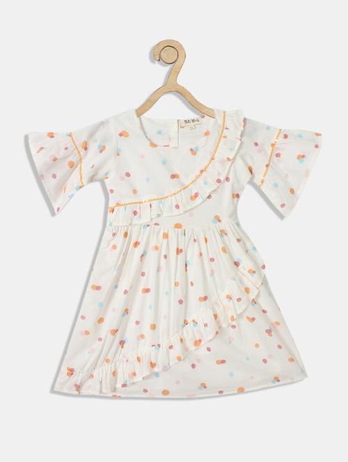 girls printed round neck frock - 18575558 - Very Small Image - 1