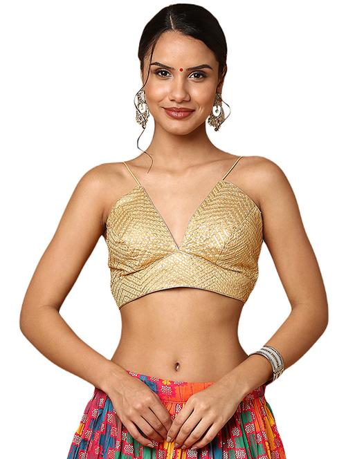 gold silk embroidered blouse - 18575660 - Very Small Image - 1