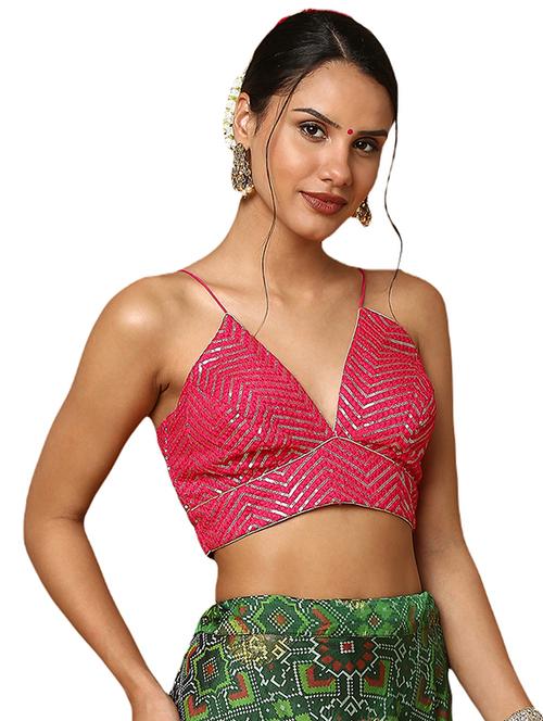pink silk embroidered blouse - 18575662 - Very Small Image - 1