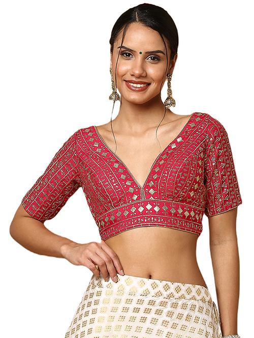 pink silk embroidered blouse - 18575667 - Very Small Image - 1