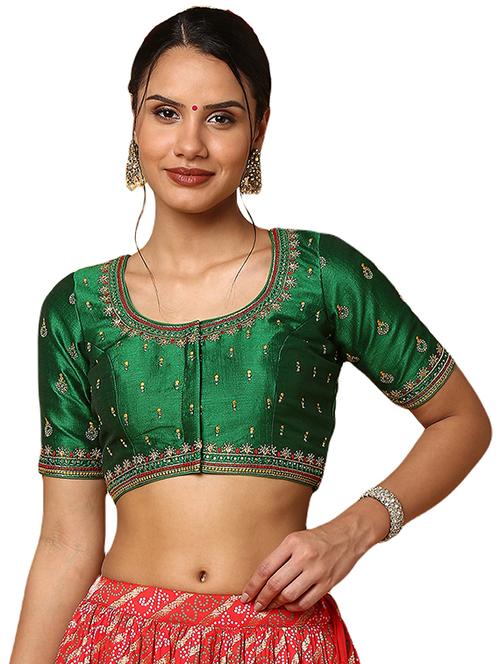 green silk embroidered blouse - 18575688 - Very Small Image - 1