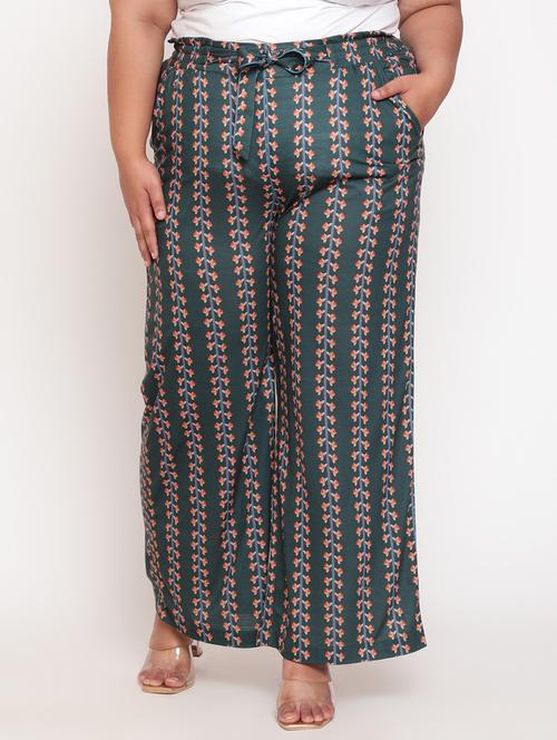 printed mid rise plus size trouser - 18575690 - Very Small Image - 1