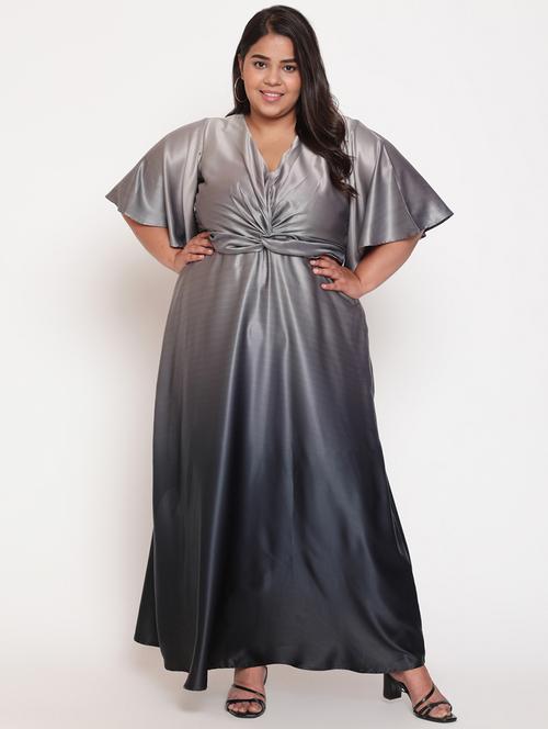 grey ombre fit & flare dress - 18575731 - Very Small Image - 1