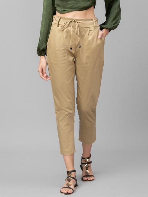 drawstring waist crop pants. trouser - 18575792 - Very Small Image - 1