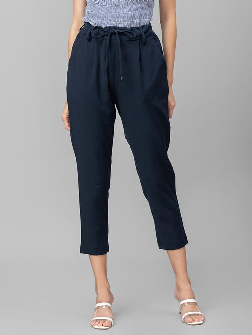 drawstring waist crop pants. trouser - 18575795 - Very Small Image - 1