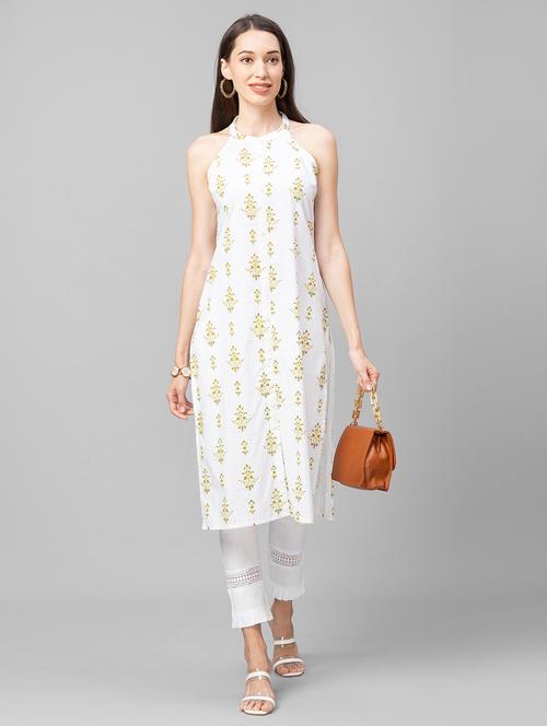 ethnic motif straight kurta - 18575805 - Very Small Image - 1