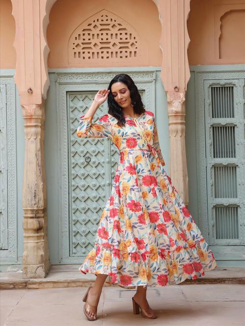 floral anarkali ethnic dress - 18575830 - Very Small Image - 1
