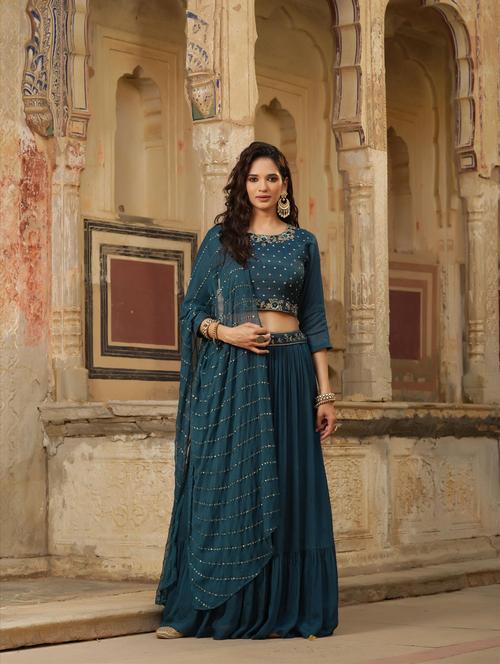 embroidered lehenga and choli with dupatta - 18575850 - Very Small Image - 1