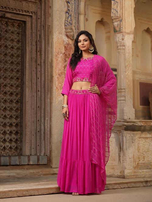 embroidered lehenga and choli with dupatta - 18575851 - Very Small Image - 1