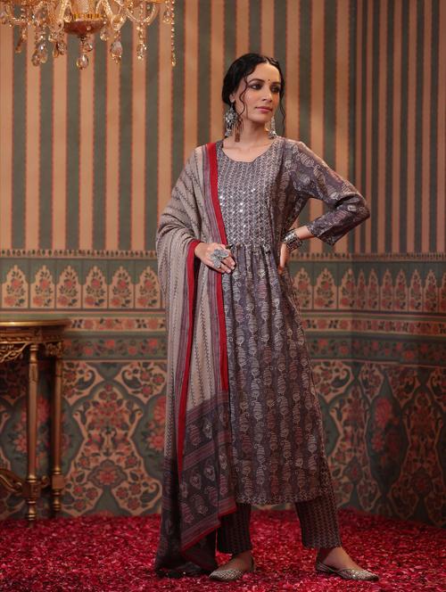 printed kurta pant set - 18576114 - Very Small Image - 1