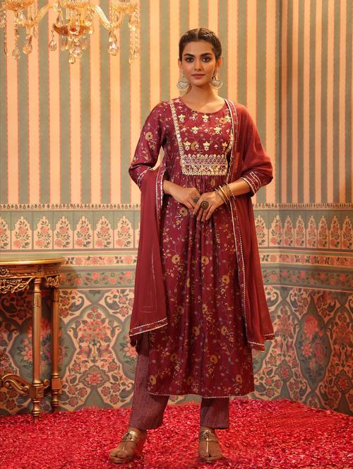floral kurta pant set - 18576119 - Very Small Image - 1