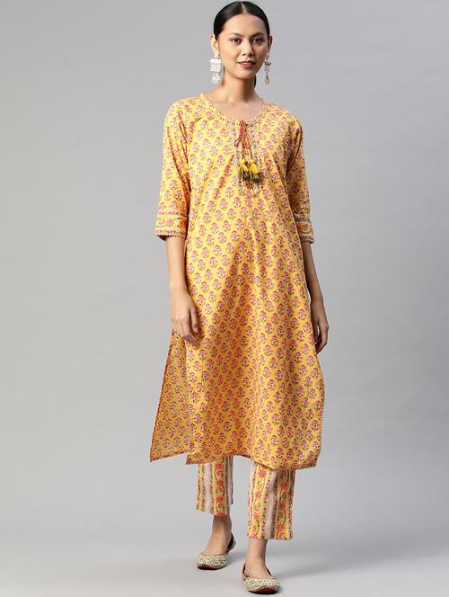 floral kurta palazzo set - 18577014 - Very Small Image - 1