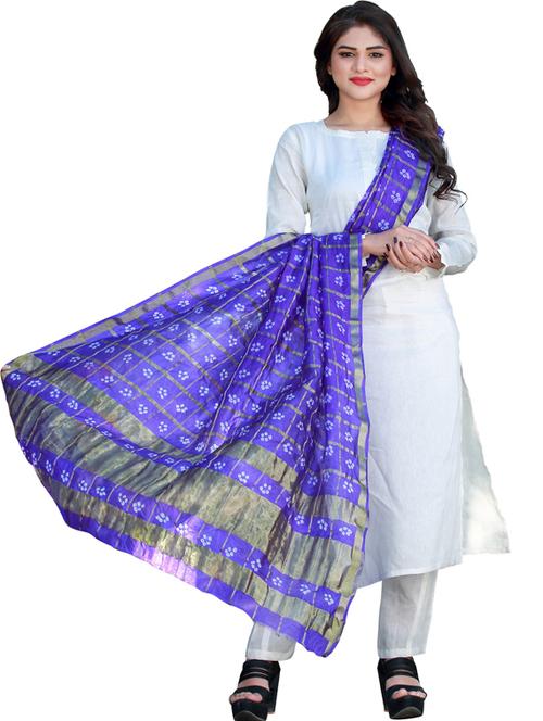 zari work bandhani dupatta - 18577257 - Very Small Image - 1