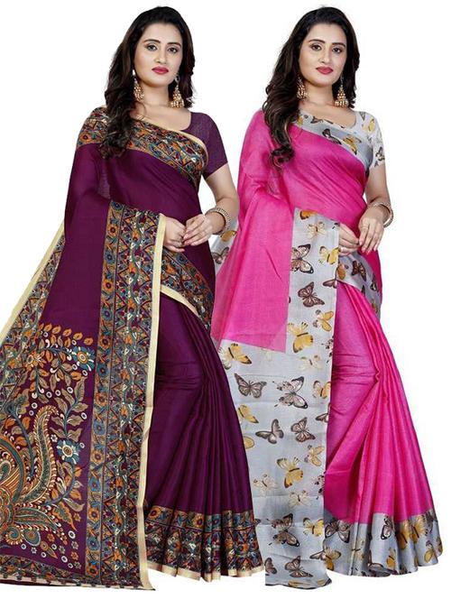women's saree combo with blouse - 18577590 - Very Small Image - 1
