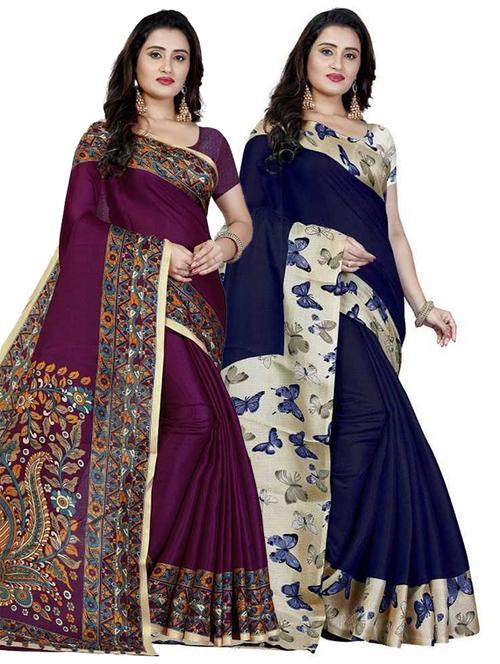 women's saree combo with blouse - 18577669 - Very Small Image - 1