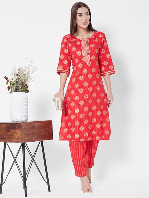 printed kurta pant set - 18577888 - Very Small Image - 1