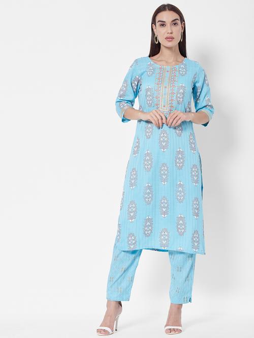 printed kurta pant set - 18577890 - Very Small Image - 1