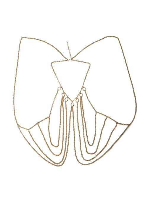 gold metal chain necklace - 18578221 - Very Small Image - 1