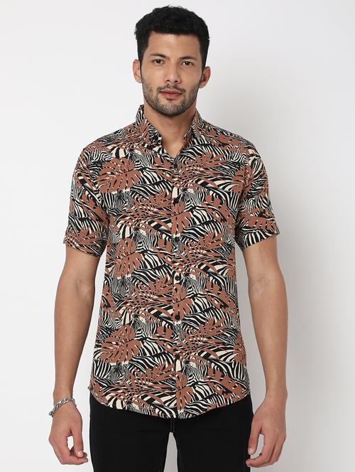 tropical print casual shirt - 18578546 - Very Small Image - 1