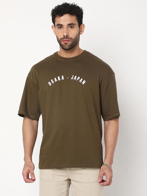 olive back print t-shirt - 18578617 - Very Small Image - 1
