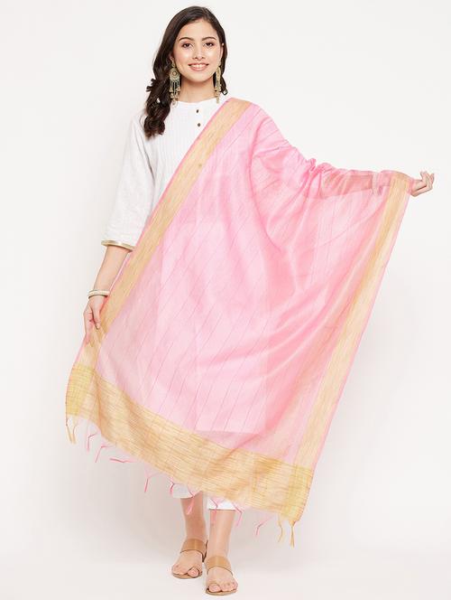 zari work striped dupatta - 18579058 - Very Small Image - 1