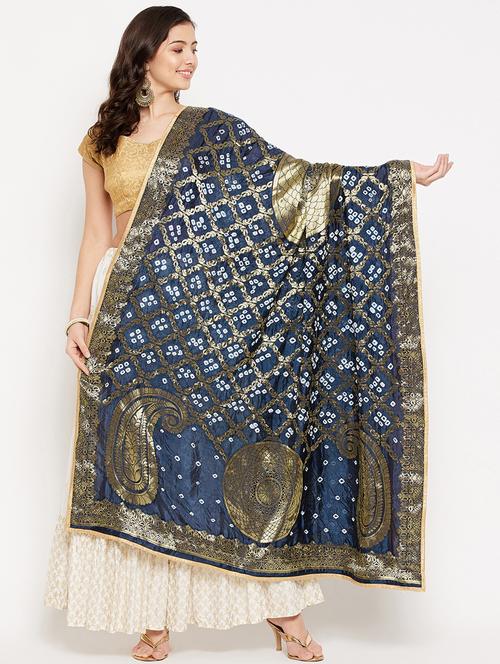 gota work bandhani dupatta - 18579060 - Very Small Image - 1