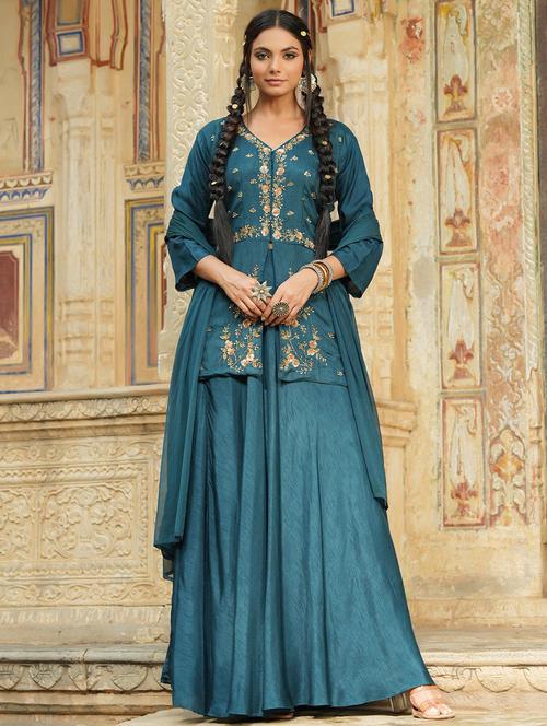 sequined stitched lehenga choli with dupatta - 18579120 - Very Small Image - 1