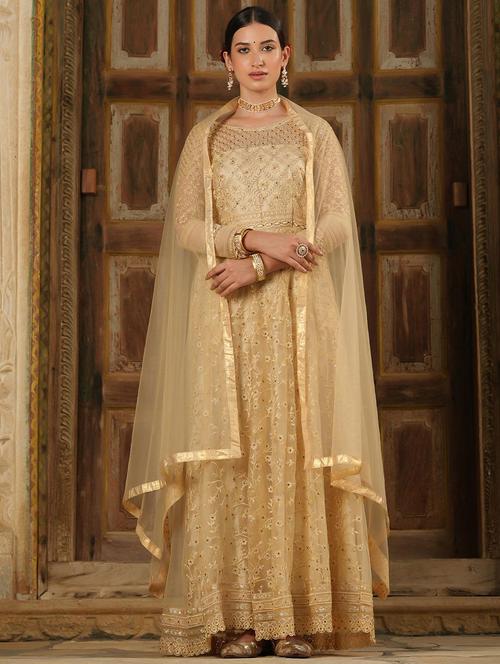 embroidered kurta dupatta set - 18579140 - Very Small Image - 1