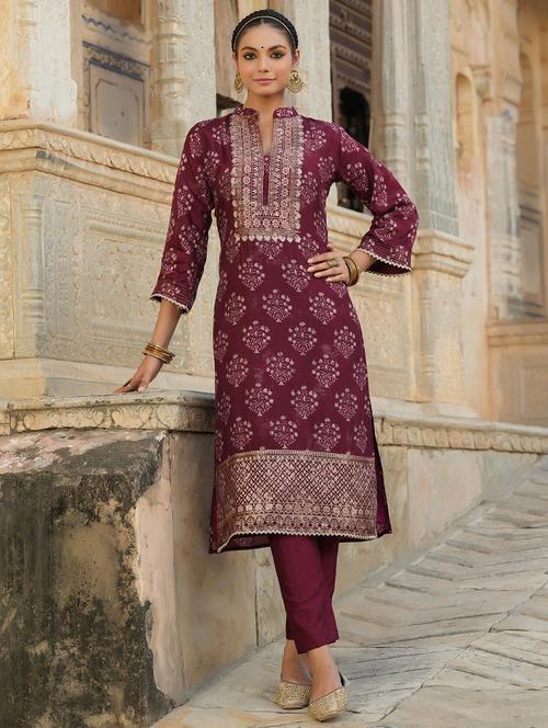 embellished kurta pant set - 18579142 - Very Small Image - 1
