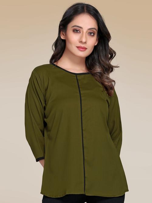 green polyester blouson top - 18582767 - Very Small Image - 1