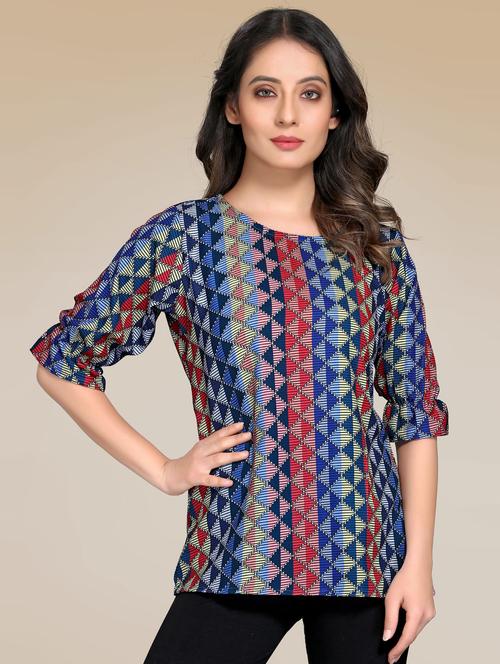 multi colored polyester blouson top - 18582773 - Very Small Image - 1