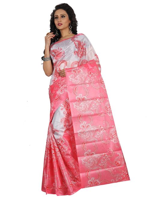 women's paisley pink colored saree with blouse - 18583171 - Very Small Image - 1