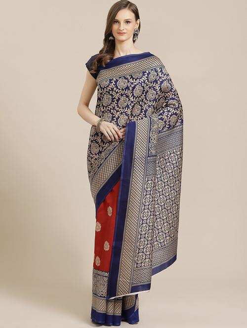 women's embroidered saree with blouse - 18583241 - Very Small Image - 1